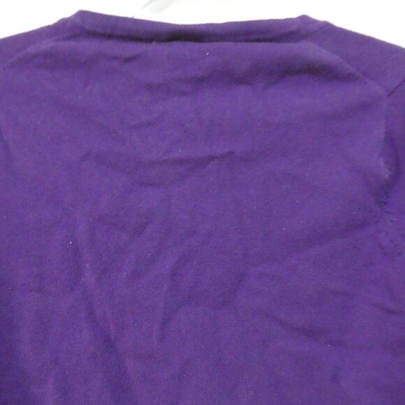 SUZY SHIER | xl - extra large | Stylish Purple V-Neck Sweater | Rolled Cuffs - Picture 11 of 16